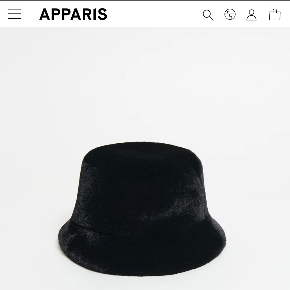 Black Faux Fur Bucket Hat